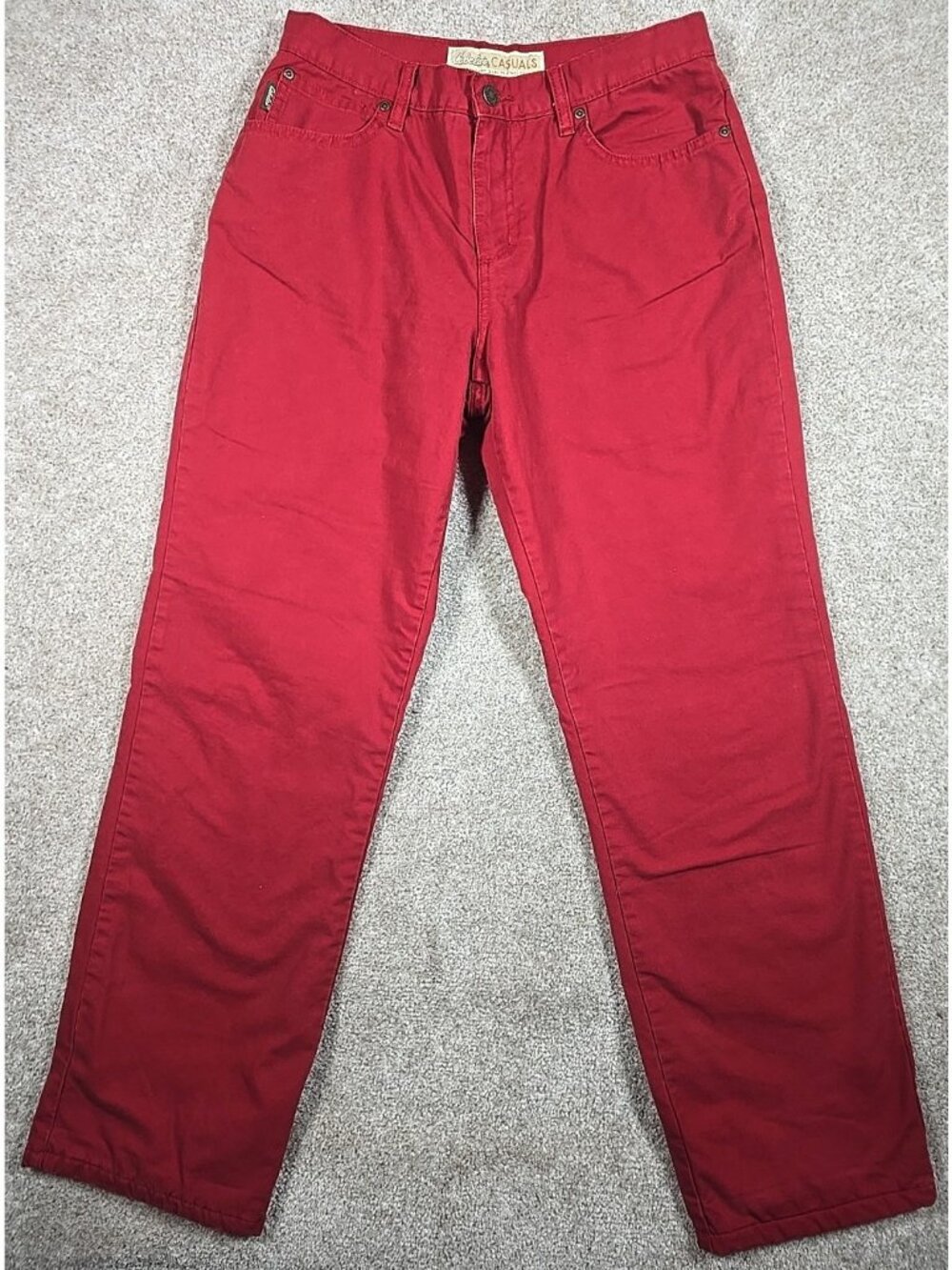 Cabela's Casuals Fleece Lined Red Denim Jeans Workwear Outdoor Western Women's 8